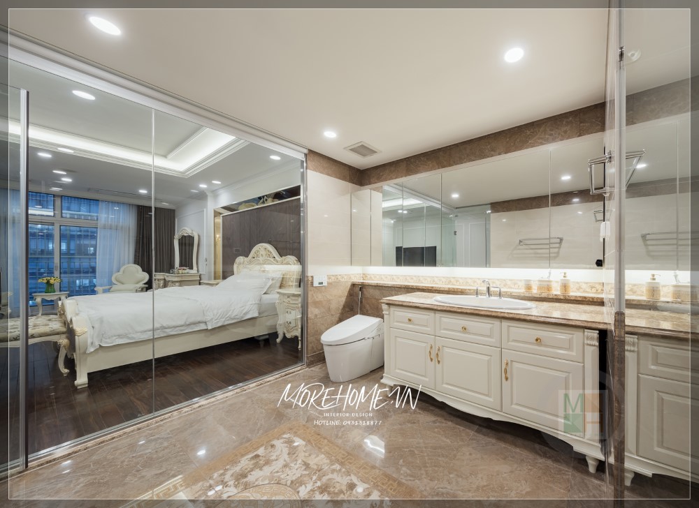 Kệ tủ lavabo gỗ tự nhiên màu trắng mặt đá tân cổ điển nội thất không thể thiếu trong không gian phòng tắm, sử dụng tiện lợi, cất trữ đồ dùng trong phòng tắm gọn gàng, ngăn nắp